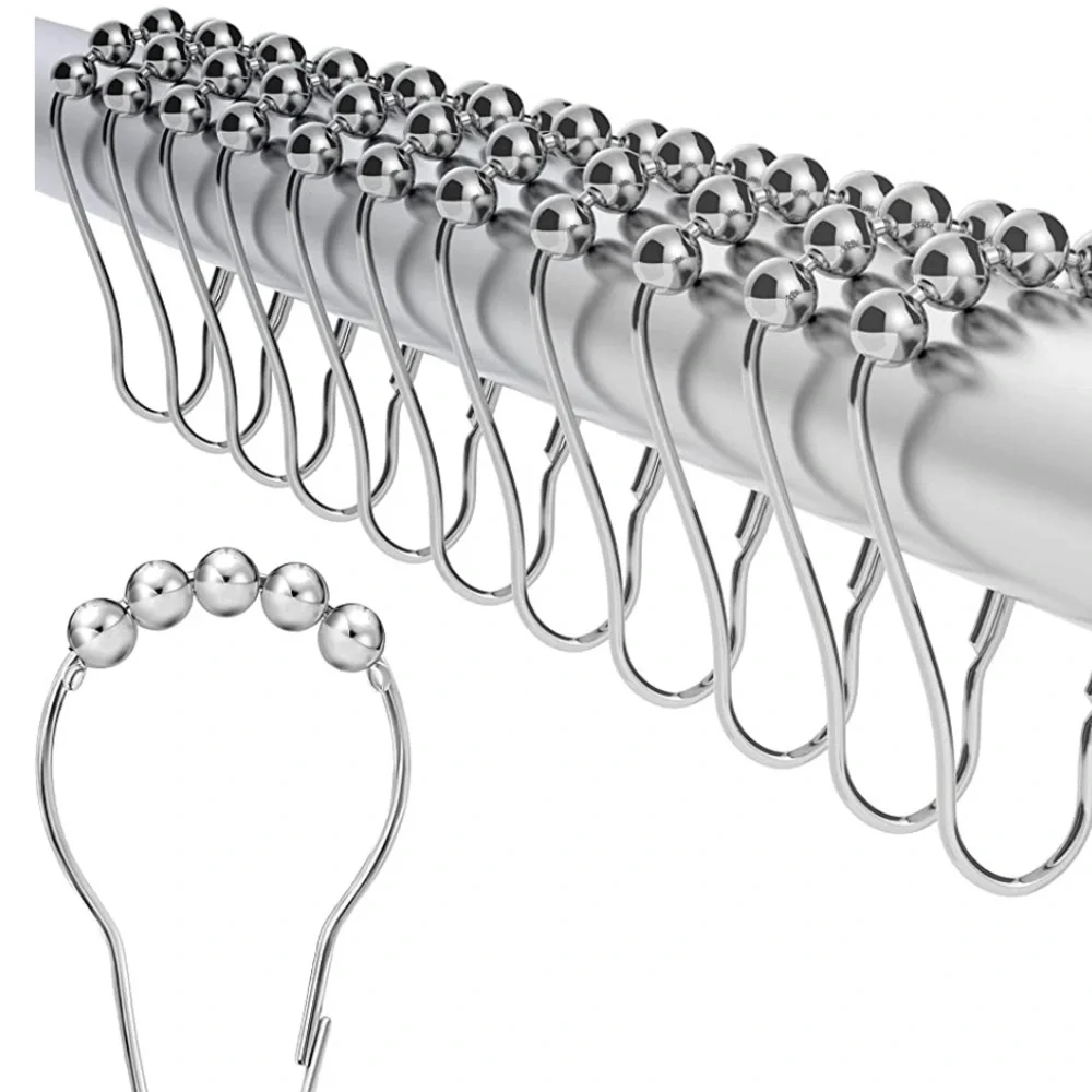 Chrome curtain hooks 12